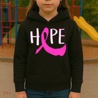 Hope Breast Cancer Awareness Logo  Kids Hoodie thumb 3