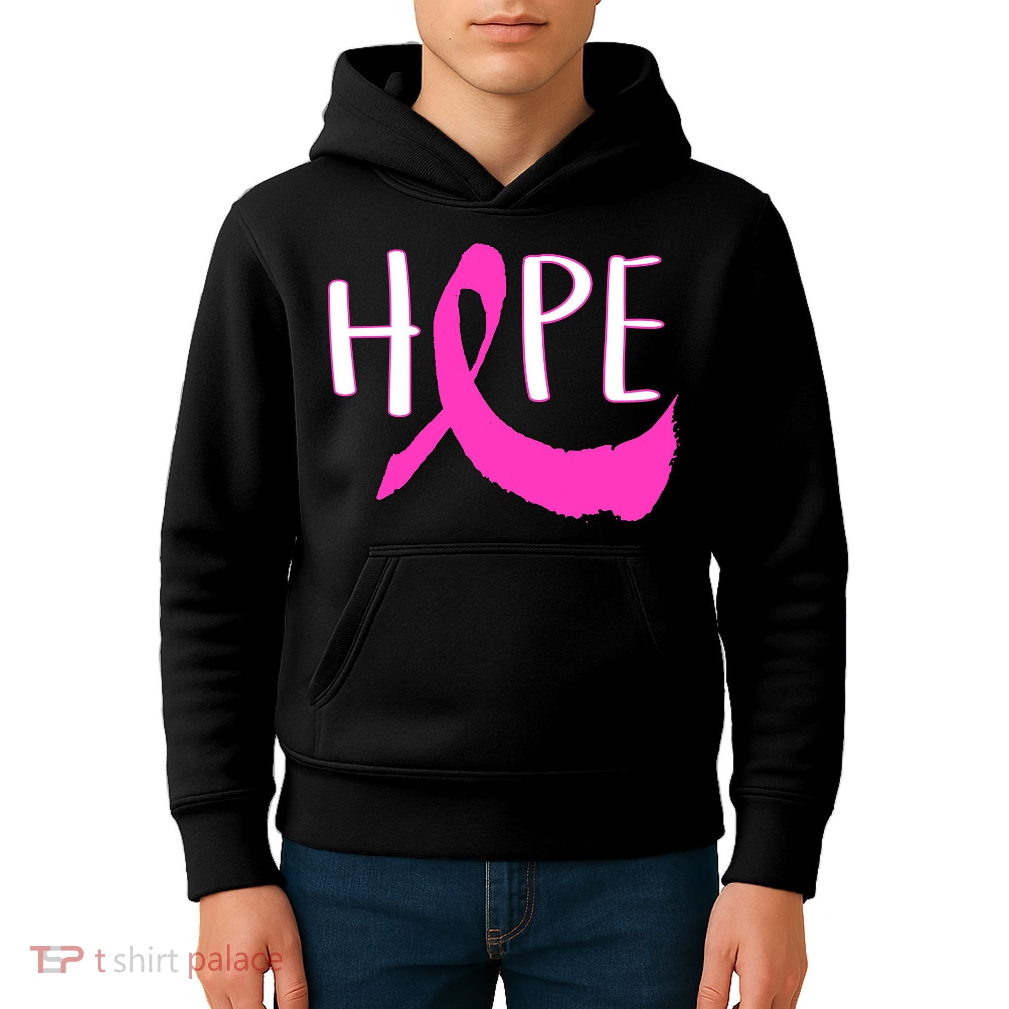 Hope Breast Cancer Awareness Logo  Kids Hoodie