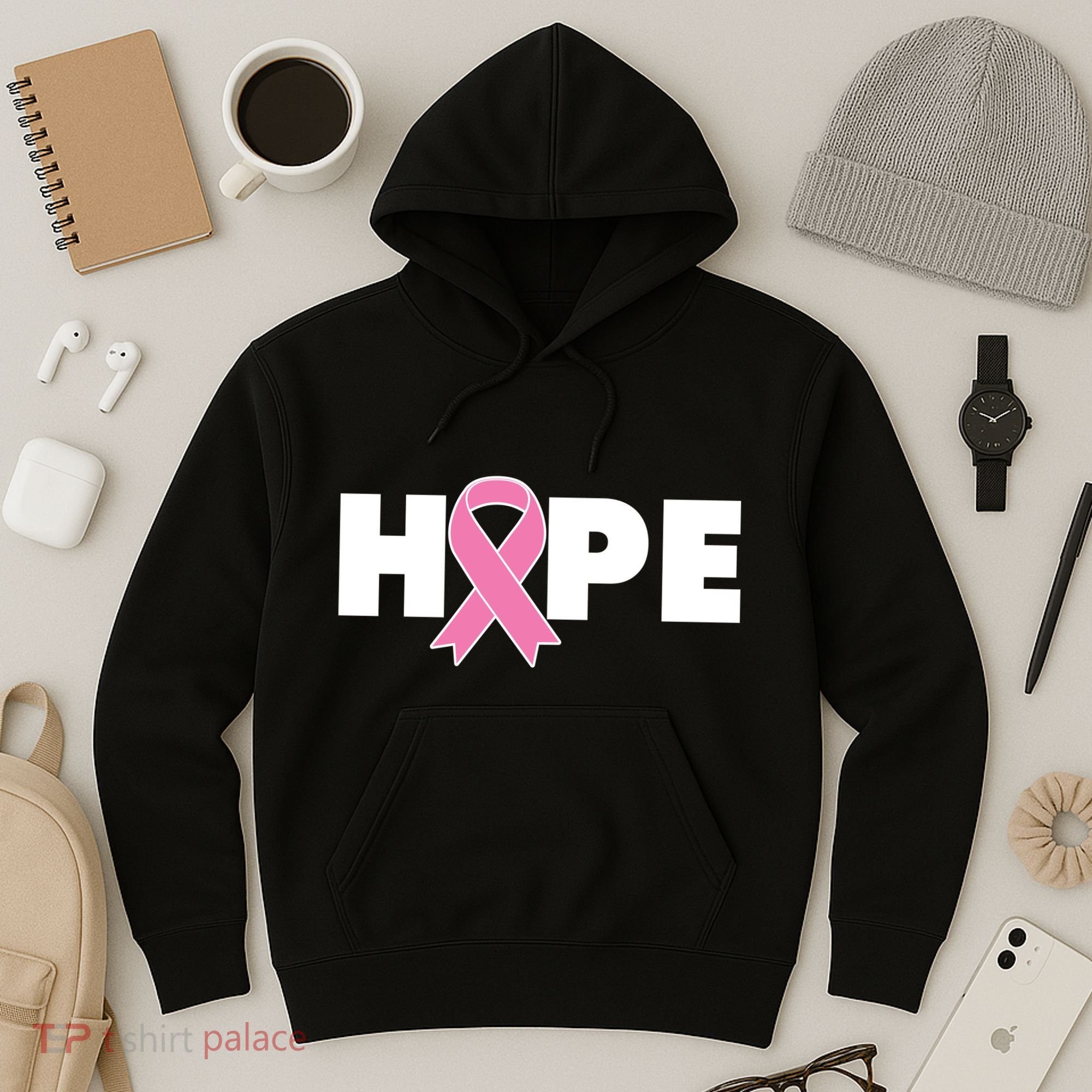 Hope Breast Cancer Awareness Ribbon Hoodie