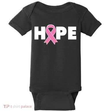 Hope Breast Cancer Awareness Ribbon Baby Bodysuit
