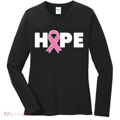 Hope Breast Cancer Awareness Ribbon Women's Long Sleeve Shirt