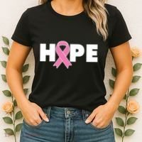 Hope Breast Cancer Awareness Ribbon Women's T-Shirt thumb 2