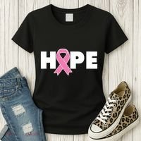 Hope Breast Cancer Awareness Ribbon Women's T-Shirt thumb 3