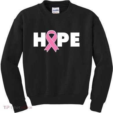 Hope Breast Cancer Awareness Ribbon Kids Sweatshirt