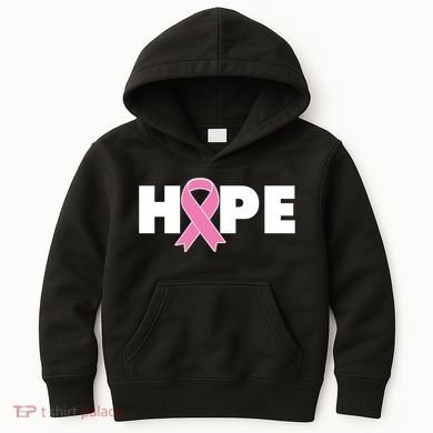 Hope Breast Cancer Awareness Ribbon Kids Hoodie