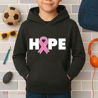 Hope Breast Cancer Awareness Ribbon Kids Hoodie thumb 2