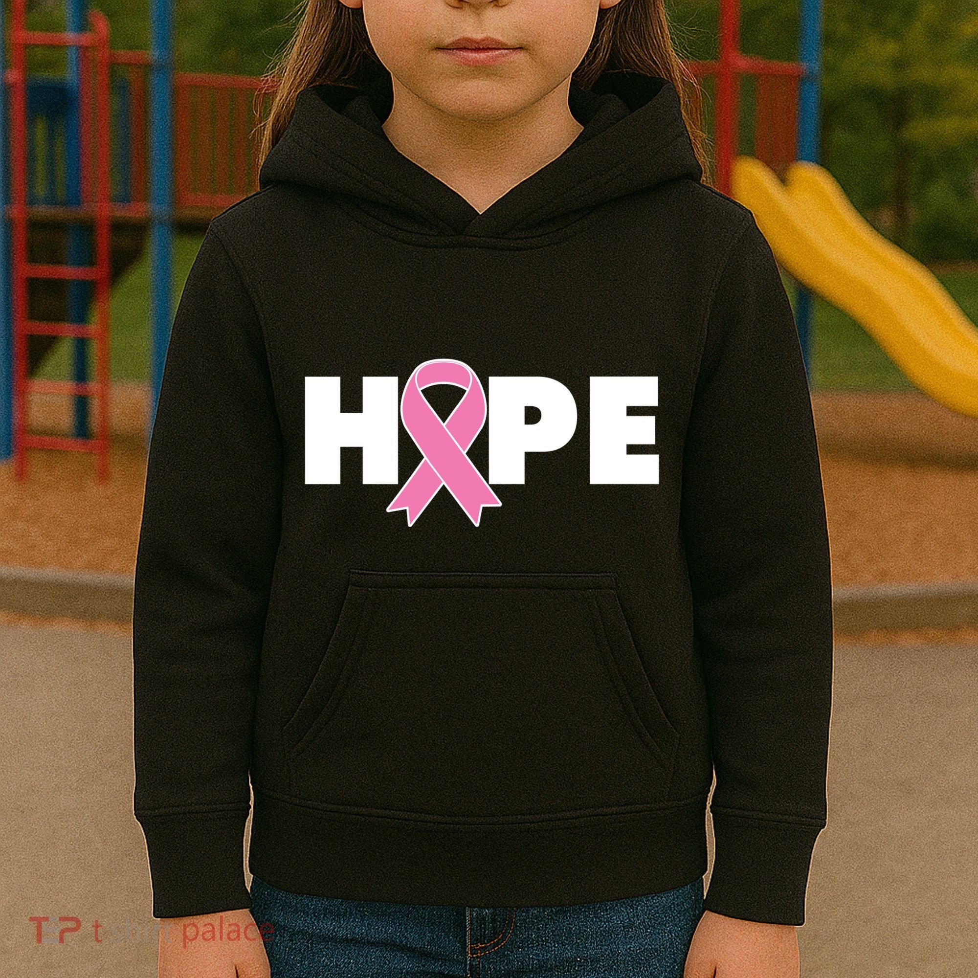 Hope Breast Cancer Awareness Ribbon Kids Hoodie