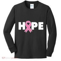 Hope Breast Cancer Awareness Ribbon Kids Long Sleeve Shirt thumb 0