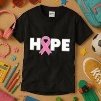 Hope Breast Cancer Awareness Ribbon Kids T-Shirt thumb 3