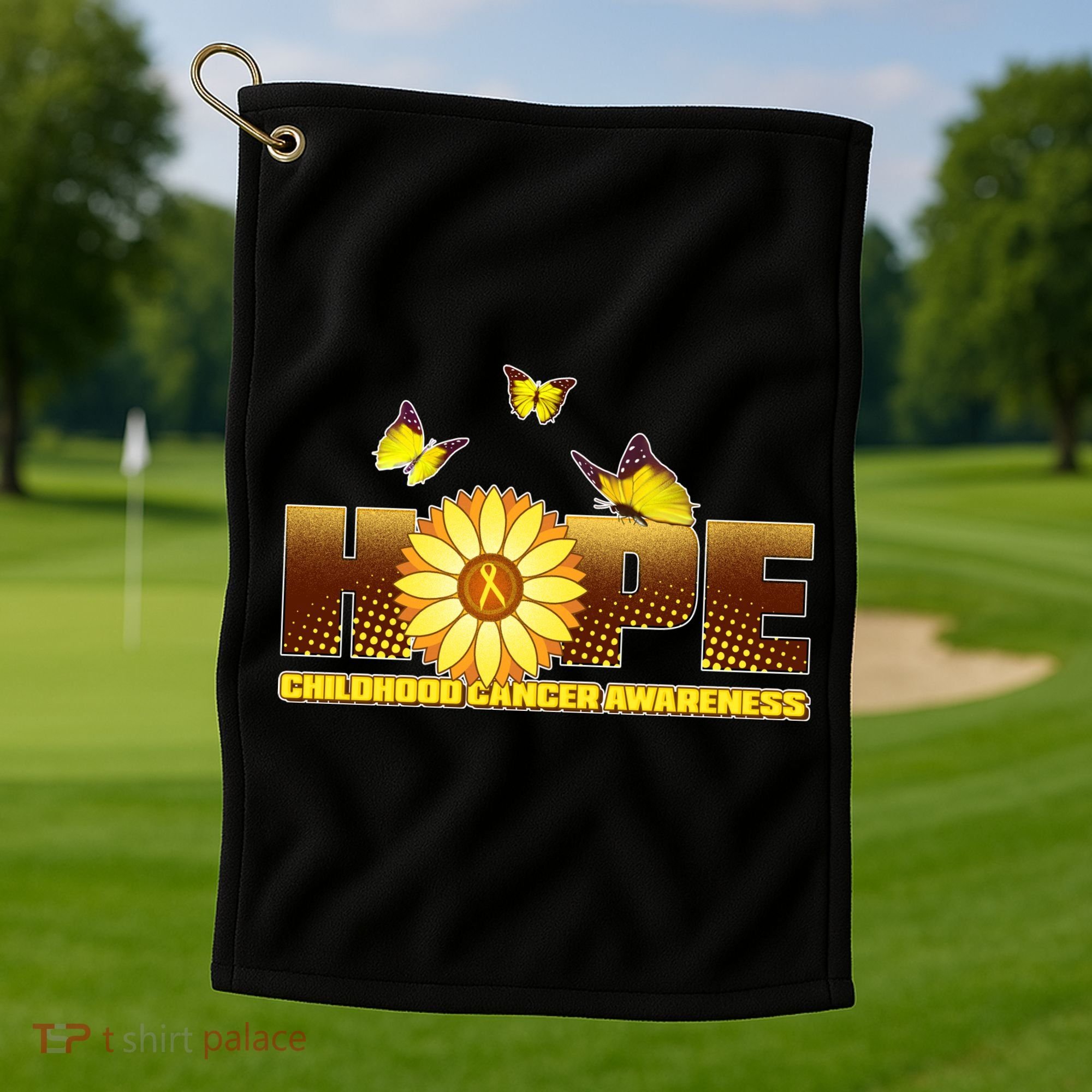Hope Childhood Cancer Awareness Golf Towel