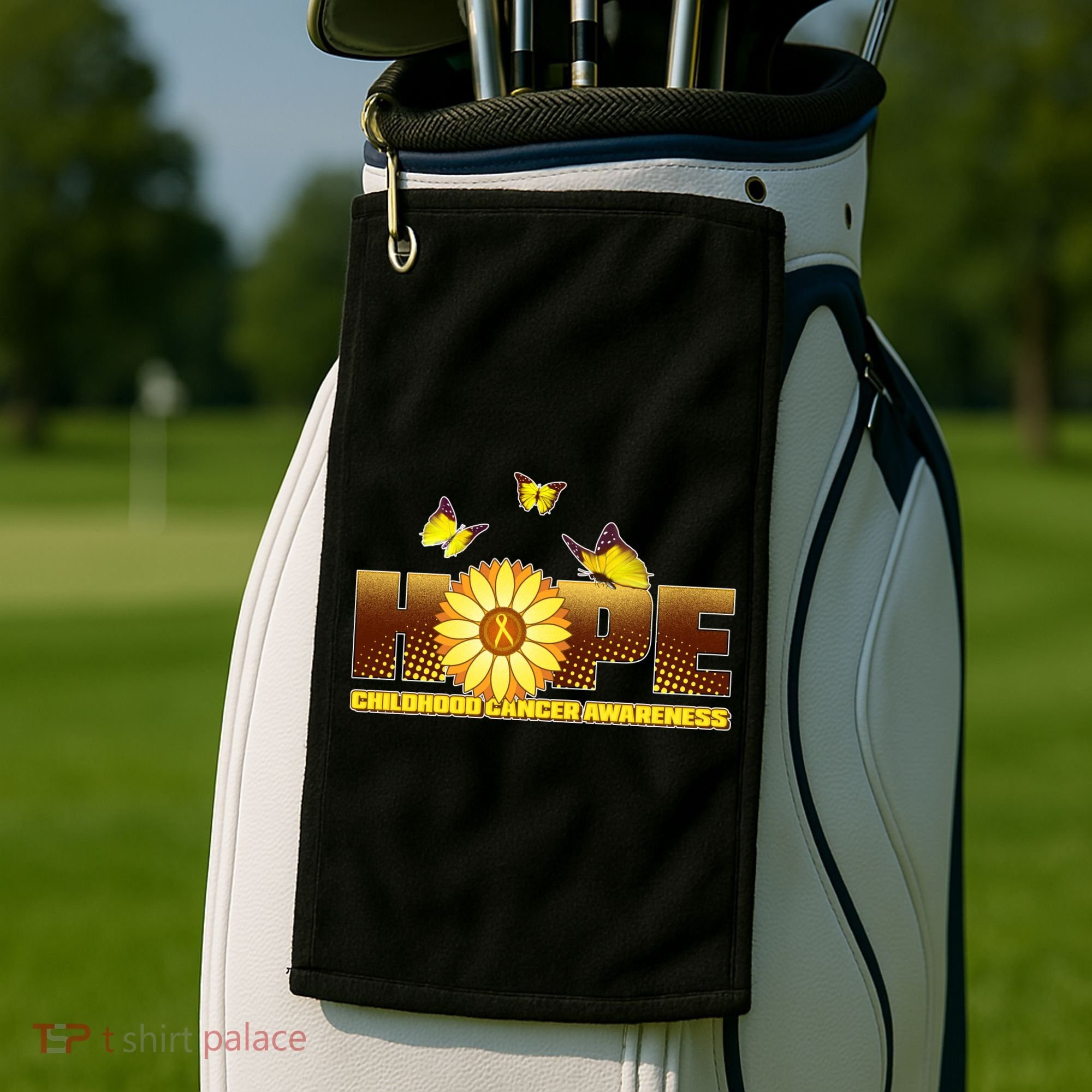 Hope Childhood Cancer Awareness Golf Towel