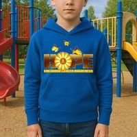 Hope Childhood Cancer Awareness Kids Hoodie thumb 2