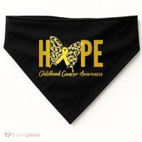 Hope Childhood Cancer Awareness Butterfly USA-Made Doggie Bandana thumb 0