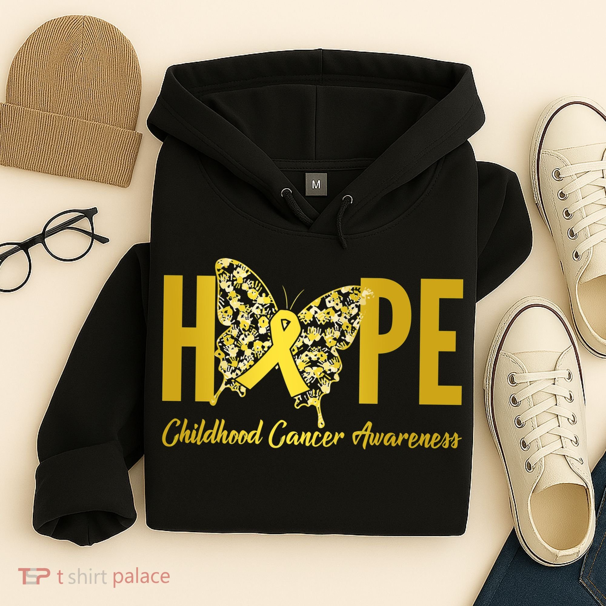 Hope Childhood Cancer Awareness Butterfly Hoodie
