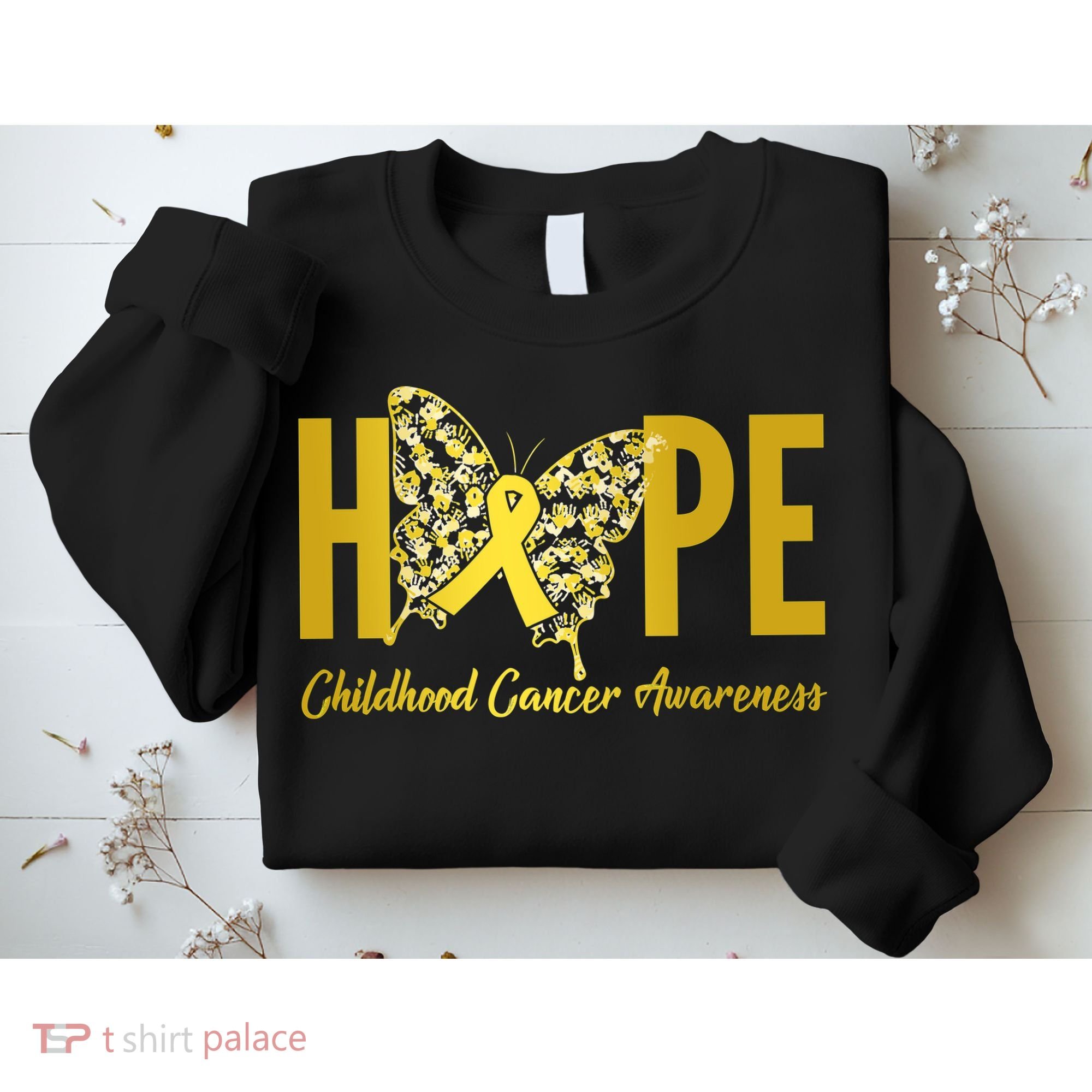 Hope Childhood Cancer Awareness Butterfly Sweatshirt