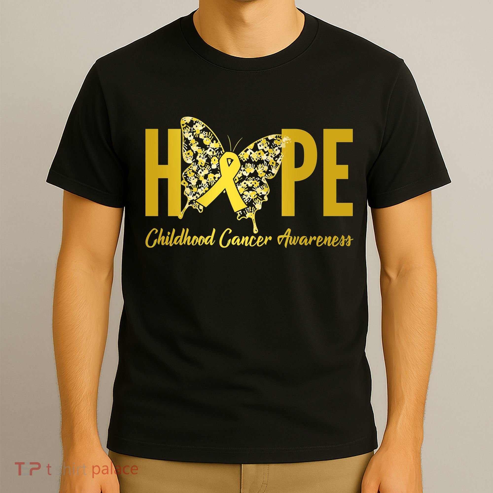 Hope Childhood Cancer Awareness Butterfly T-Shirt