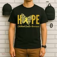 Hope Childhood Cancer Awareness Butterfly T-Shirt thumb 6