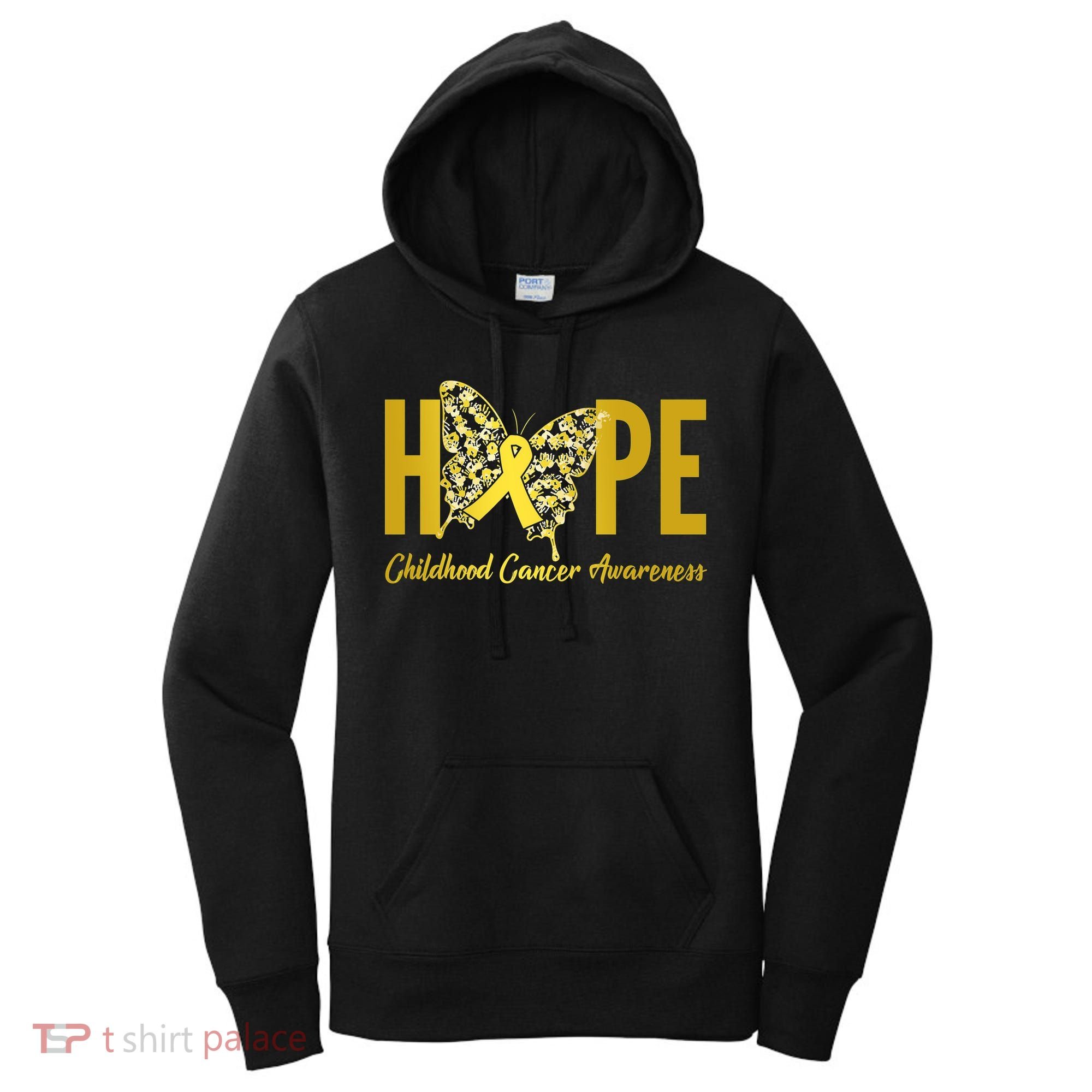 Hope Childhood Cancer Awareness Butterfly Women's Hoodie