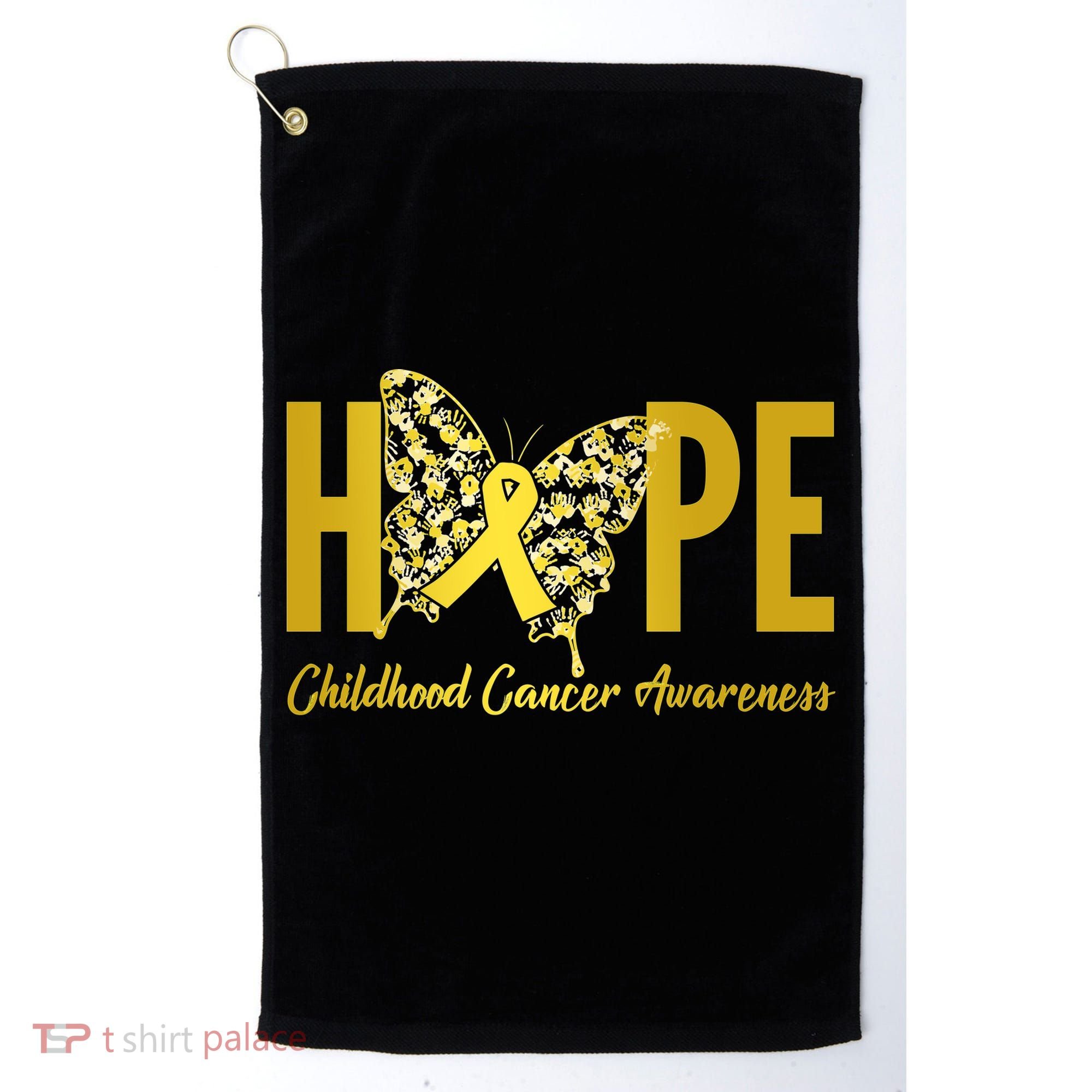 Hope Childhood Cancer Awareness Butterfly Golf Towel