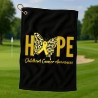 Hope Childhood Cancer Awareness Butterfly Golf Towel thumb 1