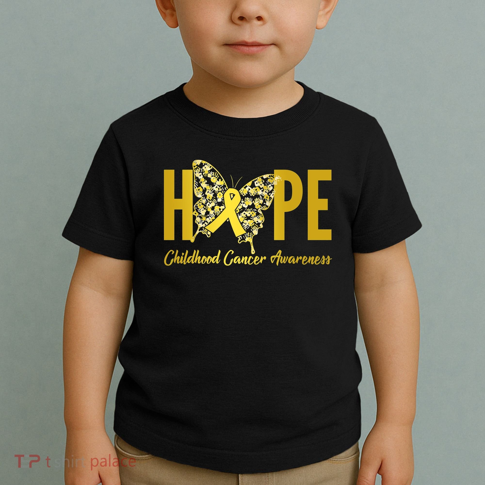 Hope Childhood Cancer Awareness Butterfly Toddler T-Shirt