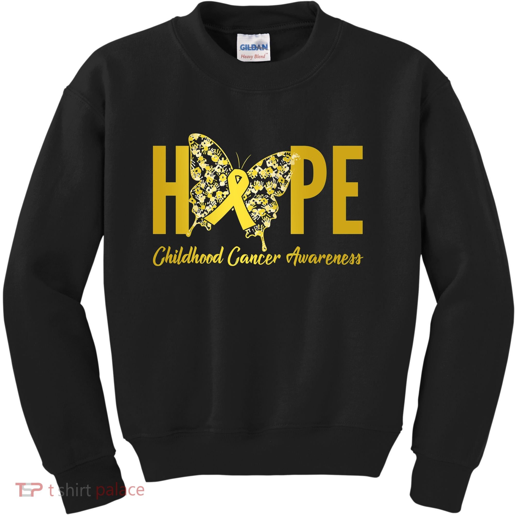 Hope Childhood Cancer Awareness Butterfly Kids Sweatshirt