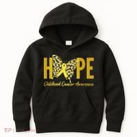 Hope Childhood Cancer Awareness Butterfly Kids Hoodie thumb 0