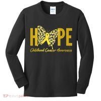 Hope Childhood Cancer Awareness Butterfly Kids Long Sleeve Shirt thumb 0