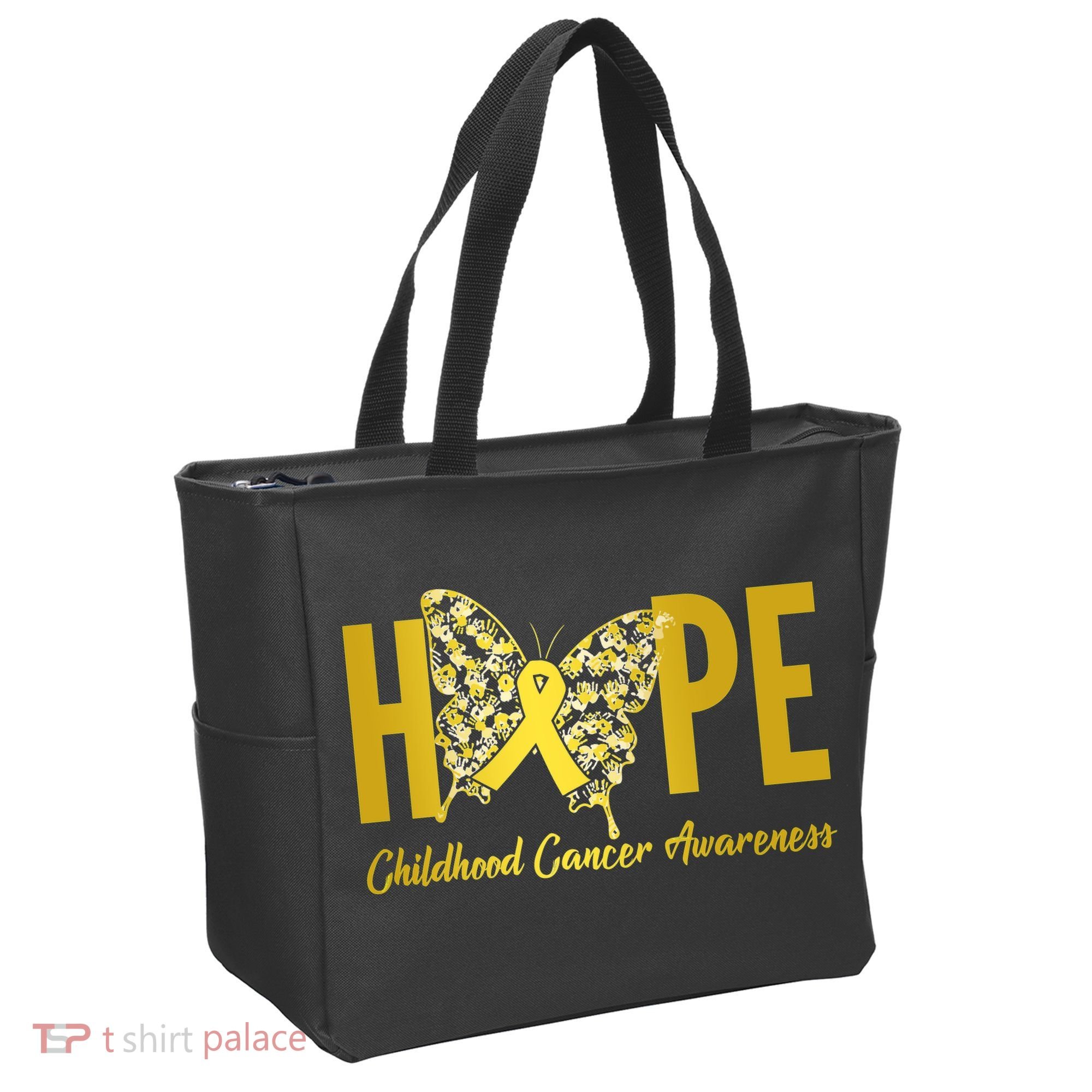 Hope Childhood Cancer Awareness Butterfly Tote Bag