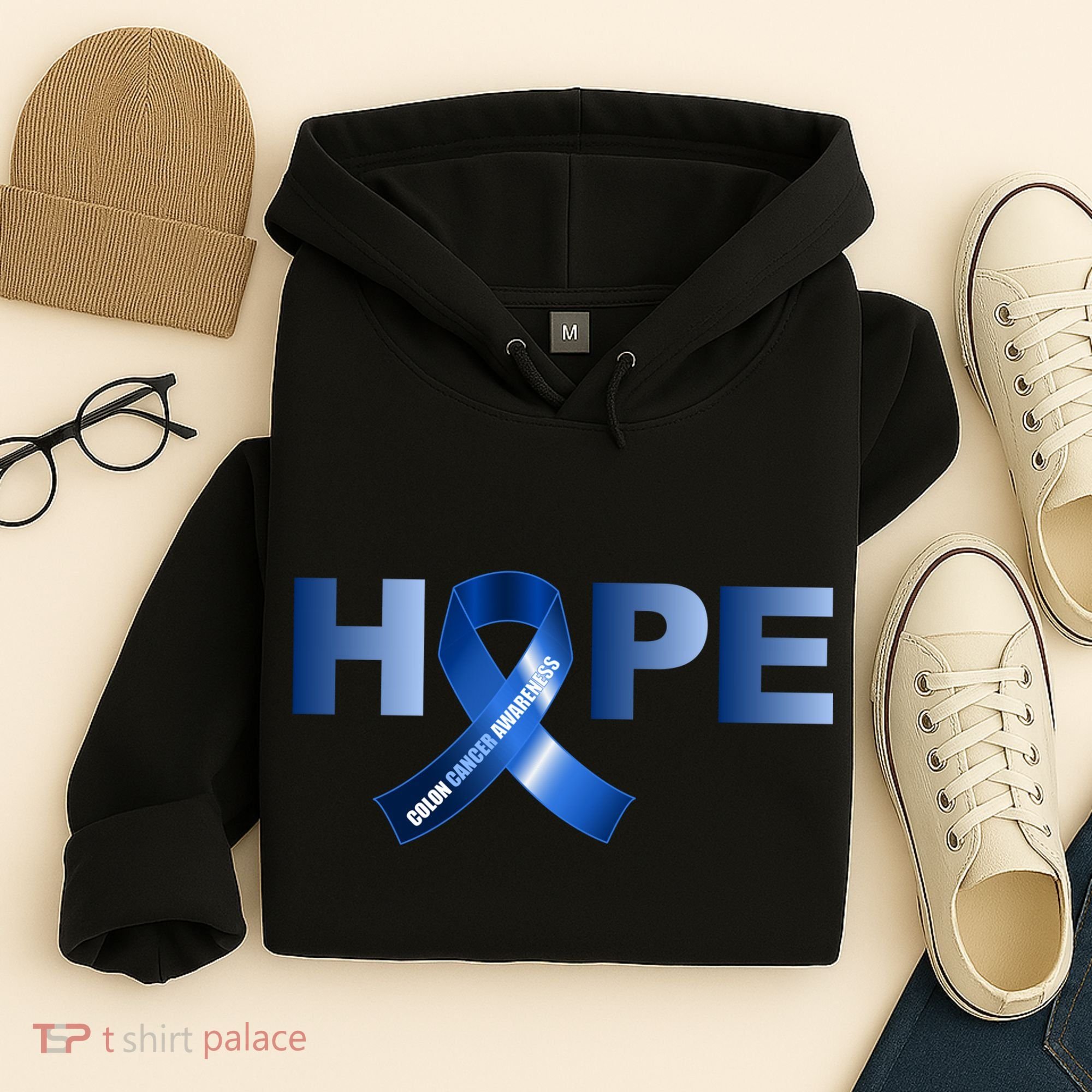 Hope Colon Cancer Awareness Fight Logo Hoodie