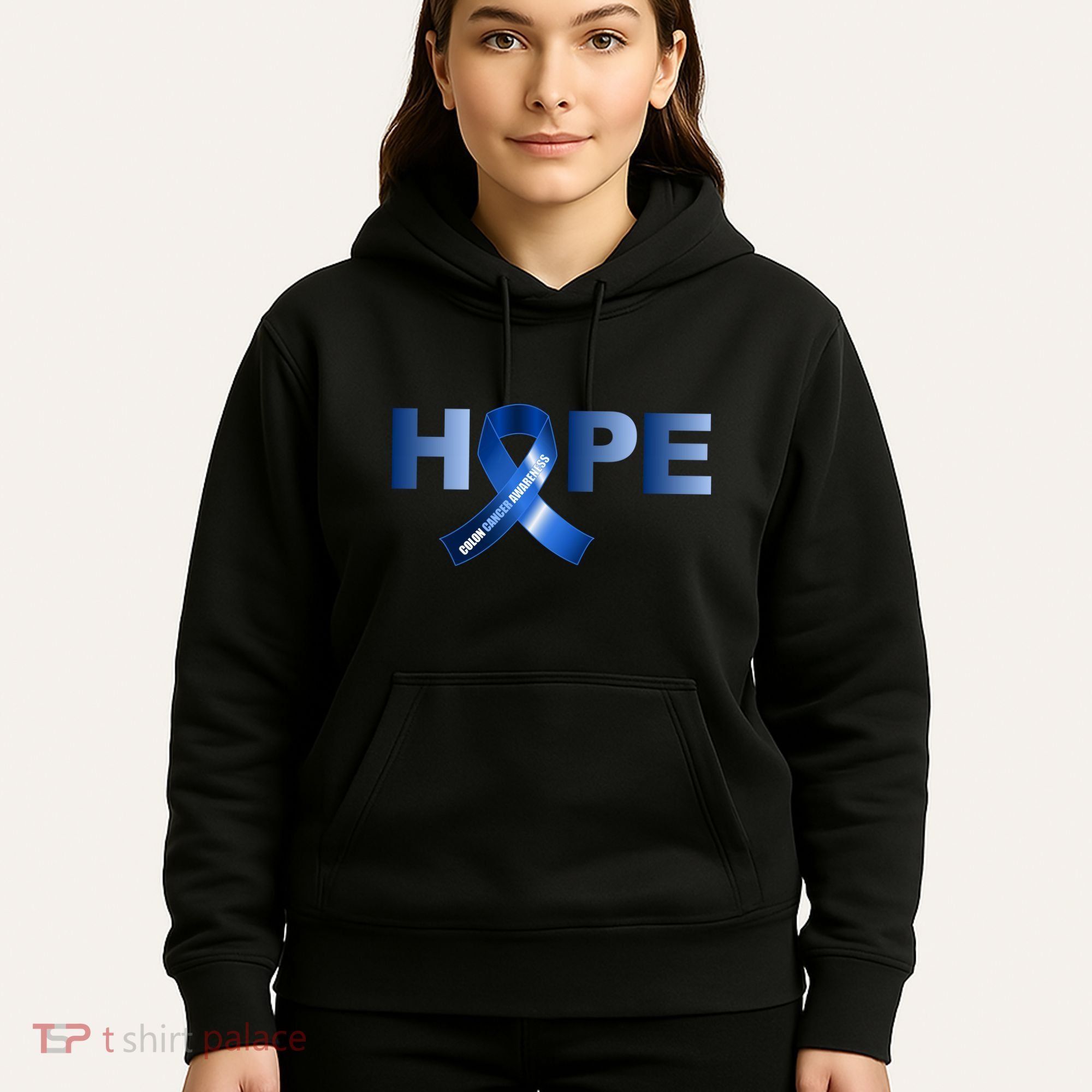 Hope Colon Cancer Awareness Fight Logo Hoodie
