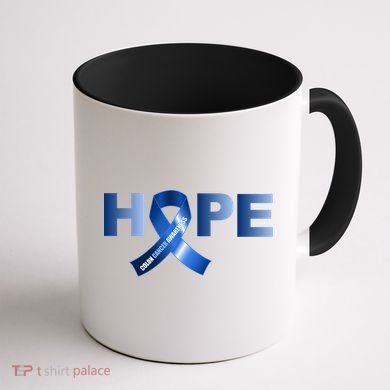 Hope Colon Cancer Awareness Fight Logo Coffee Mug back