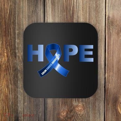 Hope Colon Cancer Awareness Fight Logo Coaster