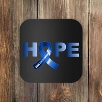 Hope Colon Cancer Awareness Fight Logo Coaster thumb 0