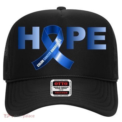 Hope Colon Cancer Awareness Fight Logo Hat