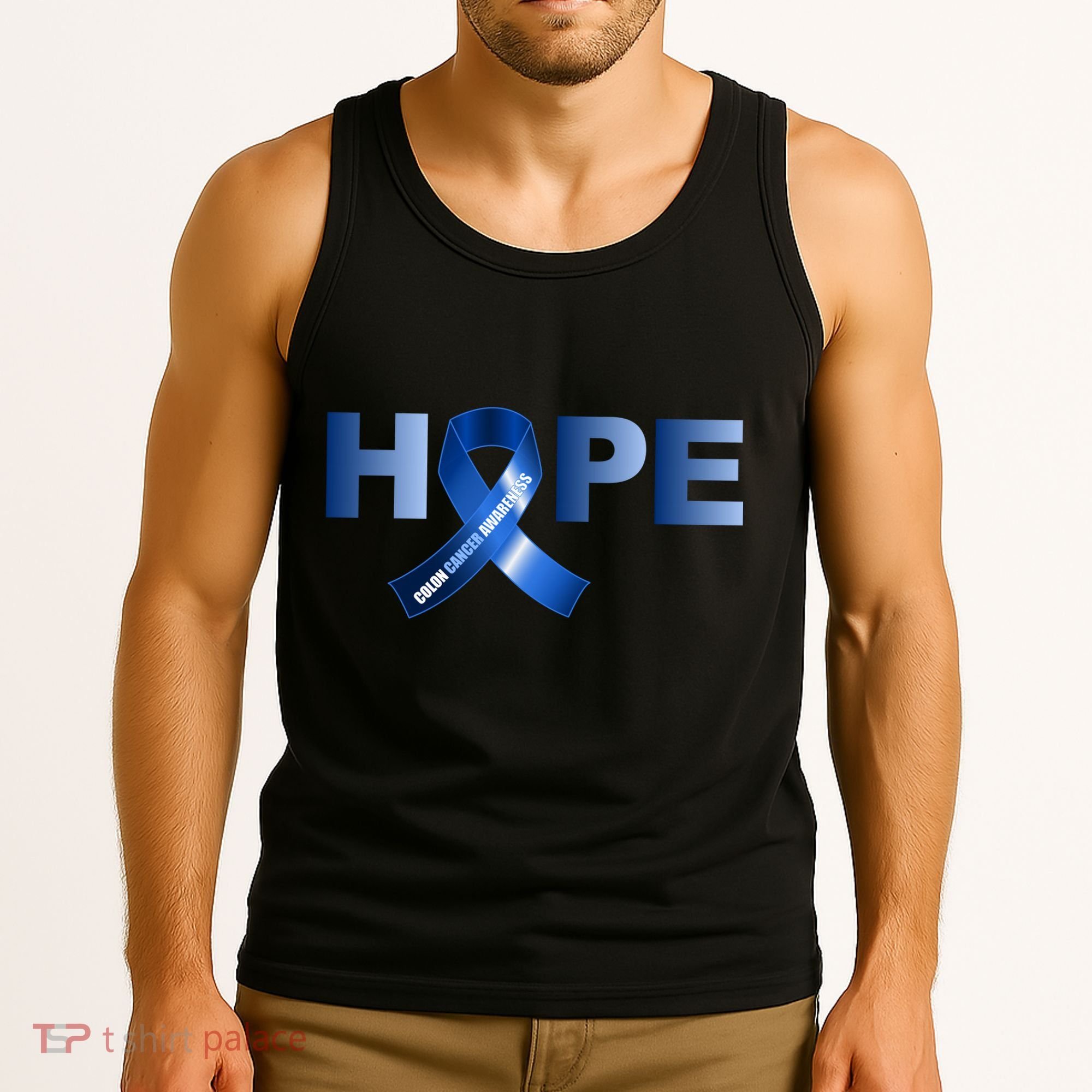 Hope Colon Cancer Awareness Fight Logo Tank Top