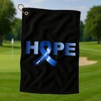 Hope Colon Cancer Awareness Fight Logo Golf Towel thumb 1
