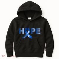 Hope Colon Cancer Awareness Fight Logo Kids Hoodie thumb 0