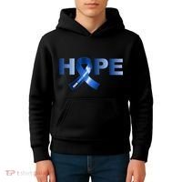 Hope Colon Cancer Awareness Fight Logo Kids Hoodie thumb 4