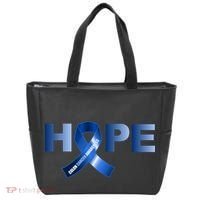 Hope Colon Cancer Awareness Fight Logo Tote Bag thumb 0