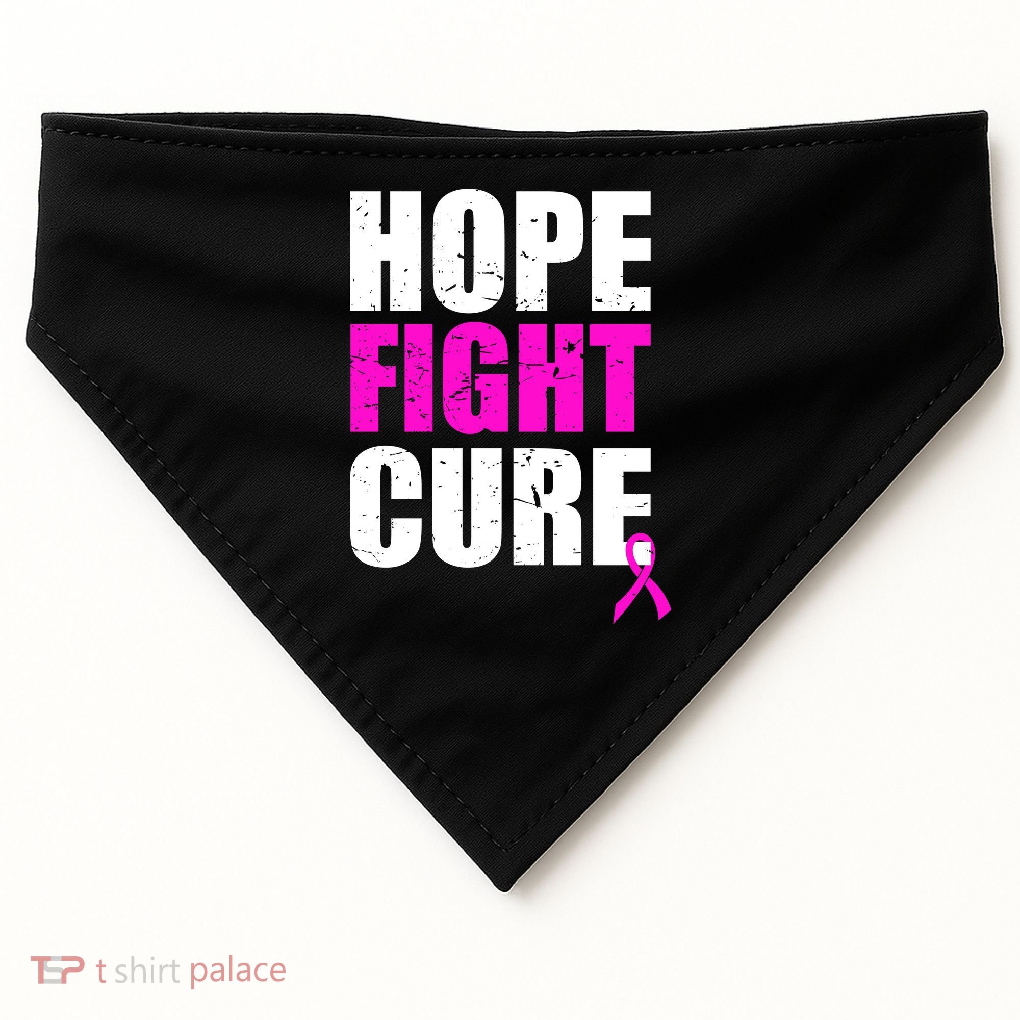 Hope Fight Cure Breast Cancer USA-Made Doggie Bandana