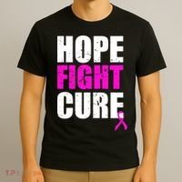 Hope Fight Cure Breast Cancer T-Shirt thumb 3