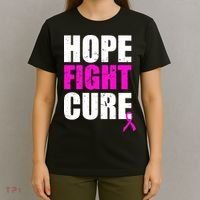 Hope Fight Cure Breast Cancer T-Shirt thumb 4