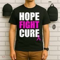 Hope Fight Cure Breast Cancer T-Shirt thumb 6