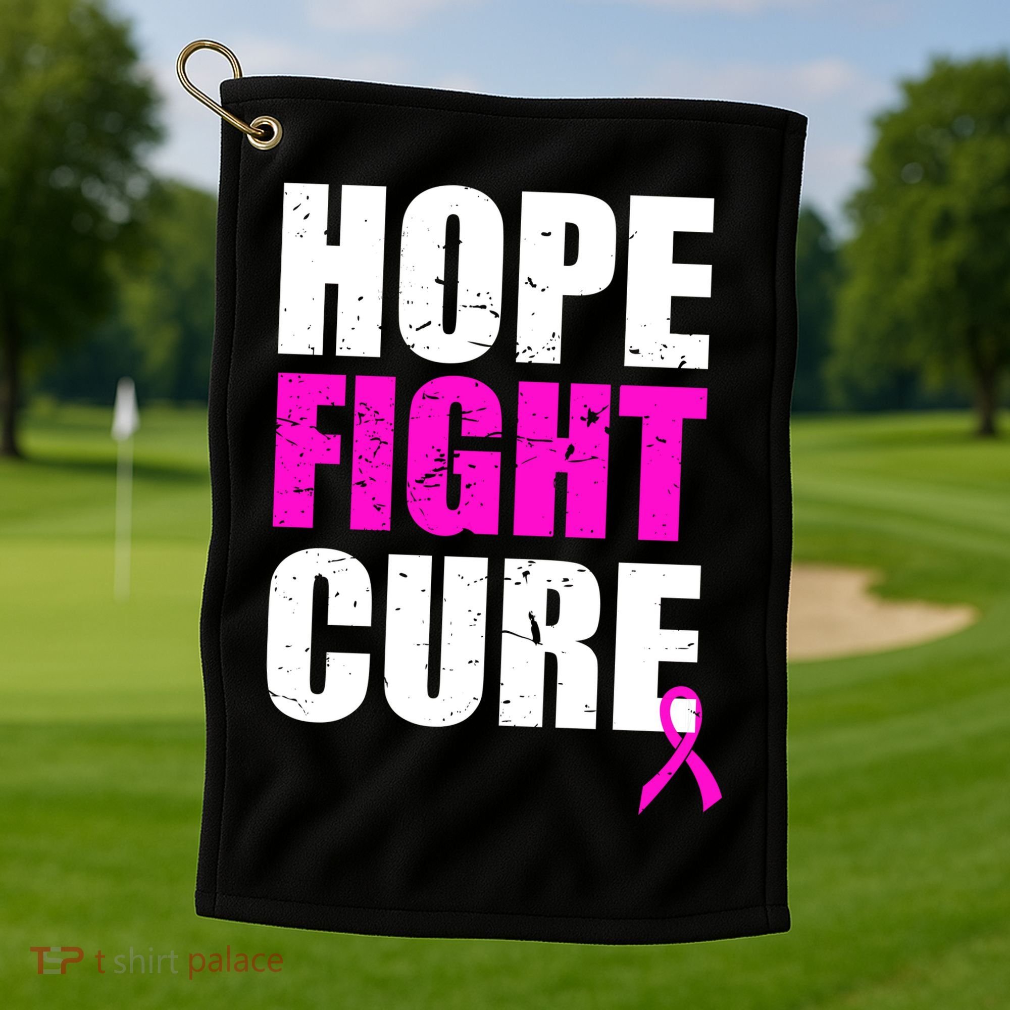 Hope Fight Cure Breast Cancer Golf Towel