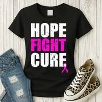 Hope Fight Cure Breast Cancer Women's T-Shirt thumb 3