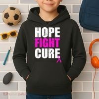 Hope Fight Cure Breast Cancer Kids Hoodie thumb 2