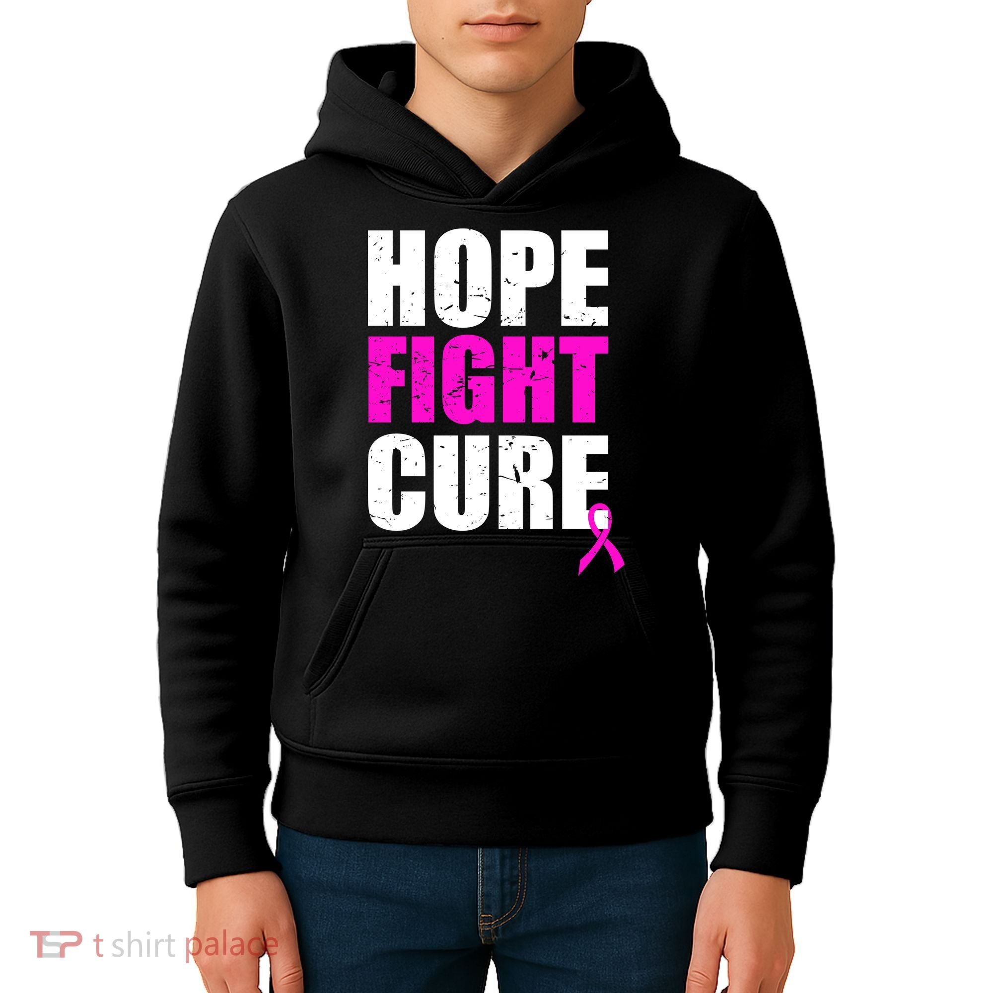 Hope Fight Cure Breast Cancer Kids Hoodie