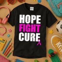 Hope Fight Cure Breast Cancer Kids T-Shirt thumb 3