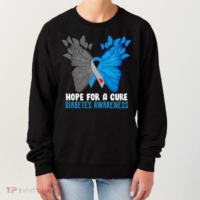 Hope For A Cure Diabetes Awareness Butterfly Women's Sweatshirt